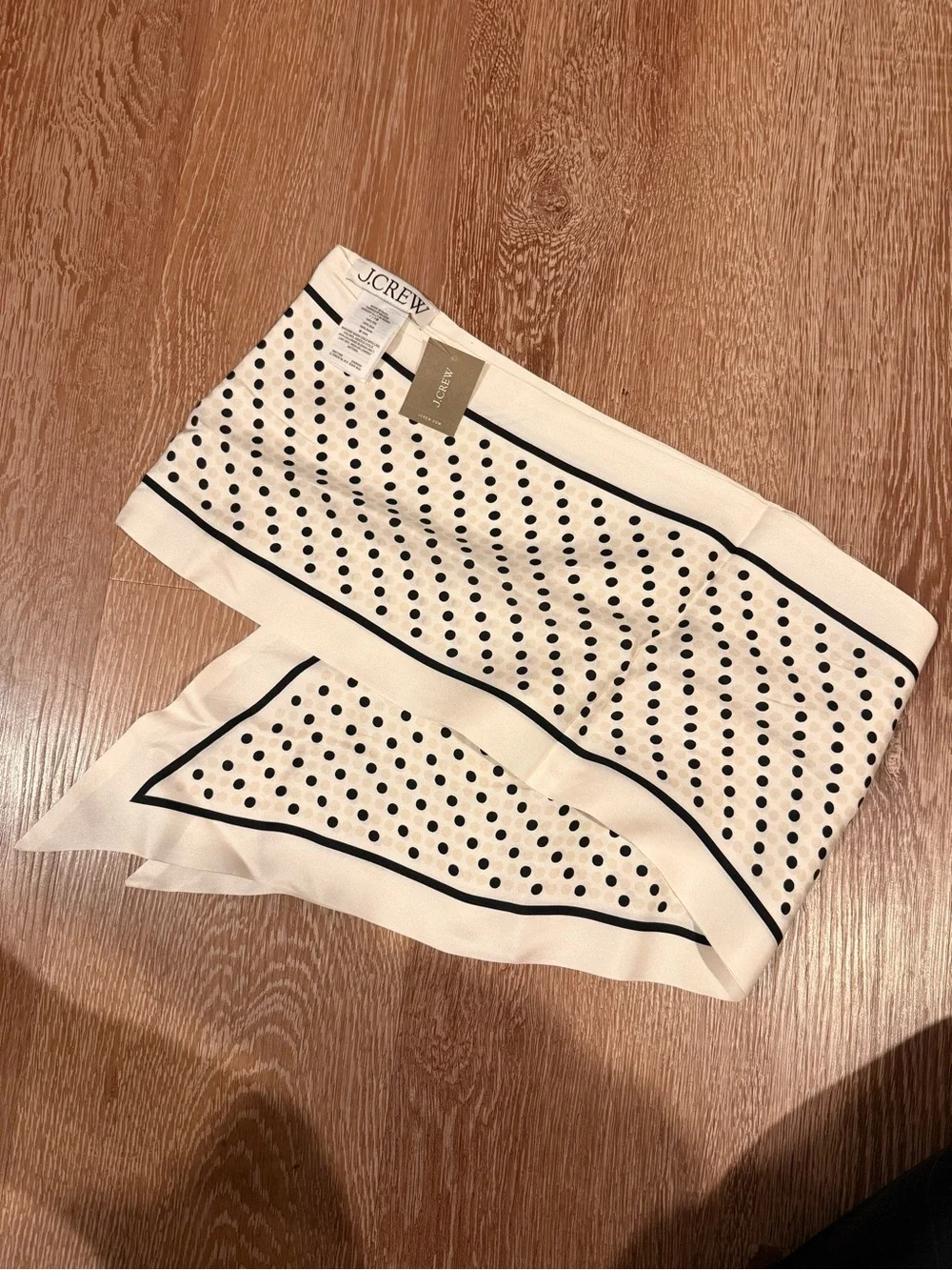 J. Crew 100% silk polka dot scarf  Brand new condition